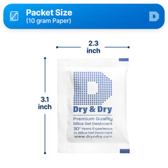 10 gram X 100 PK “Dry&Dry” Silica Gel Desiccant Packets(Reusable)-FDA Compliant