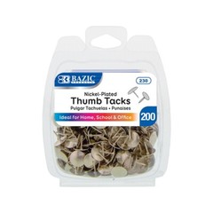 BAZIC Nickel (Silver) Thumb Tack (200/Pack)
