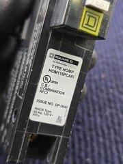 Square D HOM115PCAFI: Homeline 15A AFCI Breaker 1-Pole Plug-On Neutral 120V