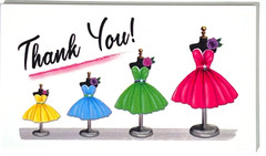 Thank You Business Cards, Ladies’ Fashion Dress Forms, Pink Dress, 50 pcs