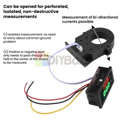DC0-300V 50/100/200/400A Digital Current Voltage Meter Hall Ammeter Voltmeter