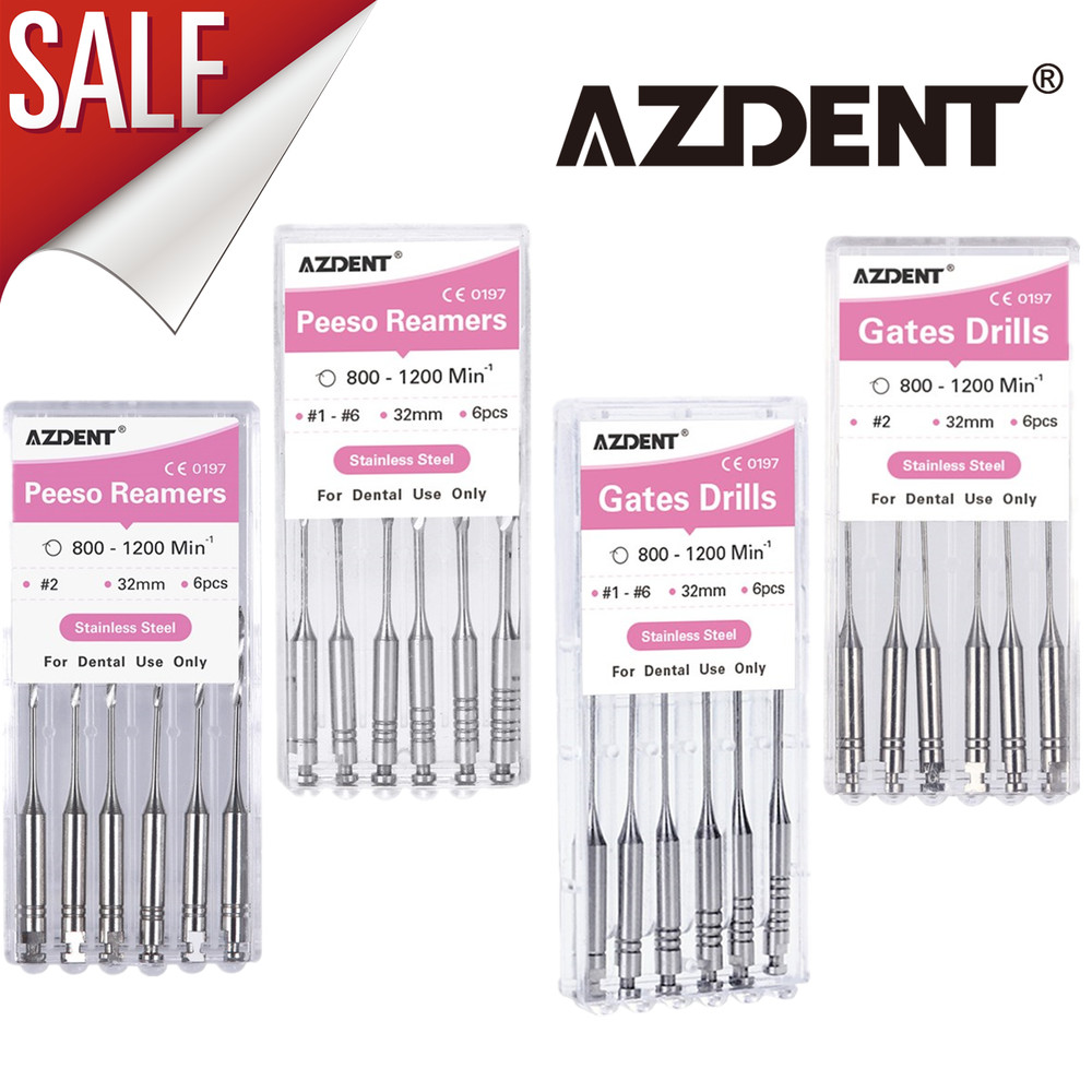 AZDENT Dental Endodontic Peeso Reamers/Gates Drill Stainless Steel Engine Use