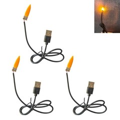 USB 5V LED flame lamp set three simulated candles flicker decorative light kit