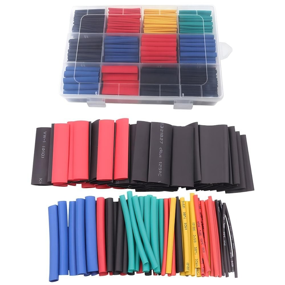 750Pcs Heat Shrink Tubing Kit Wire Shrink Wrap Tubing Shrink Ratio 2:1