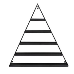 Black 5 Tiers Wall-Mount Metal Nail Polish Display Racks Floating Perfume Racks