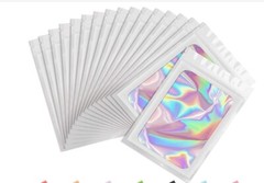400 pcs Holographic Mylar Foil Bags Smell Proof Resealable Zip Lock Pouch Black