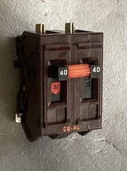 Wadsworth A240NI 40 Amp 2 Pole 2P Type A METAL FOOT Circuit Breaker A240N A240