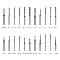 AZDENT 5pcs Dental Fresas de diamante Bur Fit High Speed Handpiece Friction Grip