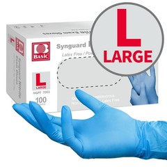 BASiC Medical Blue Nitrile Exam Gloves – Latex-Free & Powder-Free – LARGE
