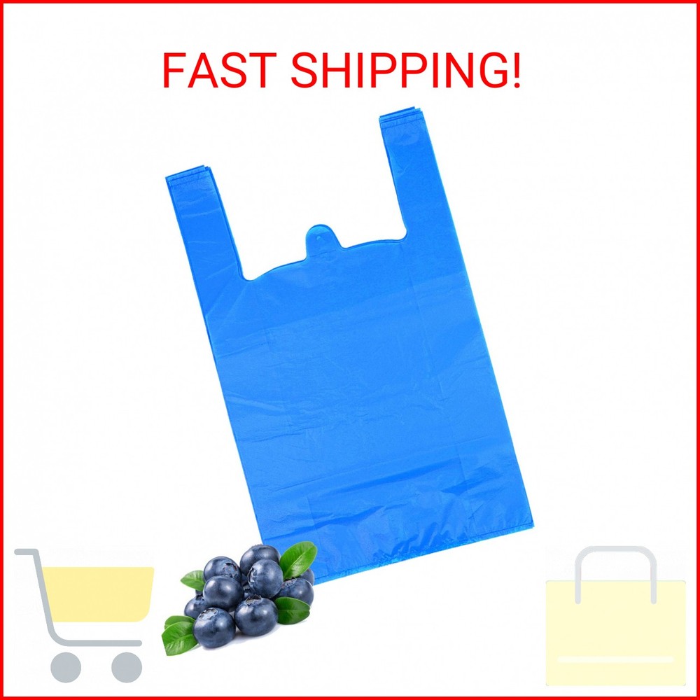 LazyMe T Shirt Bags Plastic Grocery Bags with Handles in Bulk for Shopping and R
