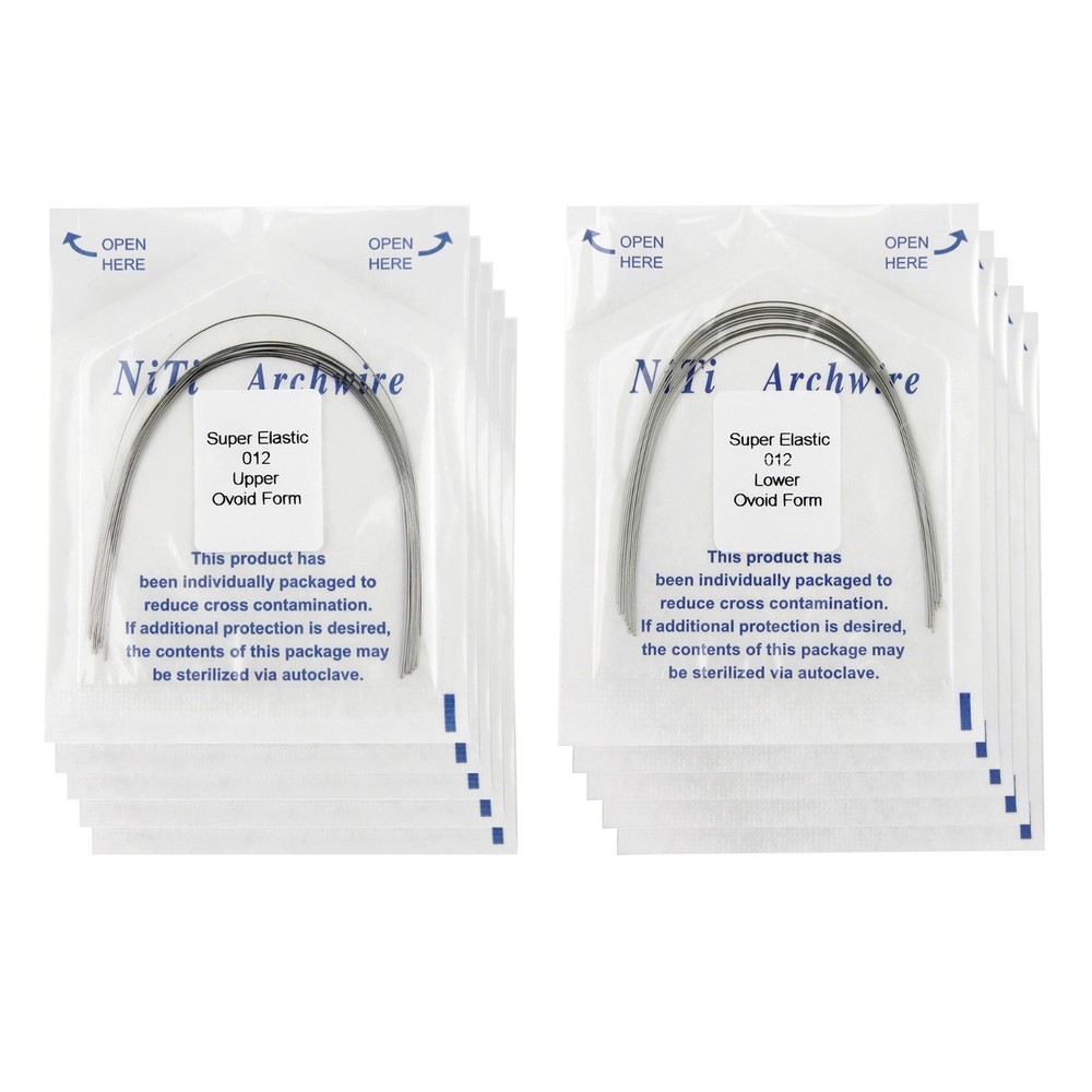 100PCS Dental Orthodontic Arch Wire Niti Round Ovoid Upper Lower 012 014 016 018