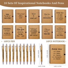 20 Pcs Employee Appreciation Gifts Bulk – 10 Sets of Inspirational Spiral Not…