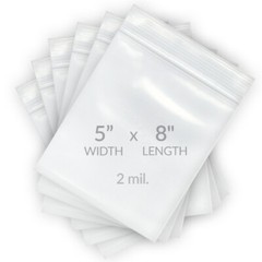 UOFFICE 1000 Reclosable Clear Poly Bags 5″x8″, 2 Mil Resealable Bags