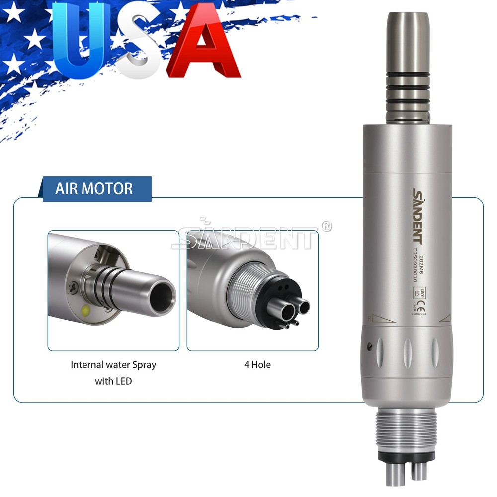 Dental E-generator LED Low Speed Air motor Handpiece 4Hole Internal Water Spray