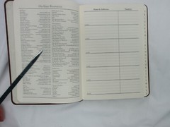 Address Book w Tabs Desk Size 5×7 Leather Softcover Graphic Image BLACK Saffiano