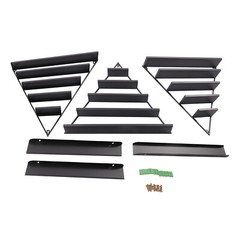 Black 5 Tiers Wall-Mount Metal Nail Polish Display Racks Floating Perfume Racks