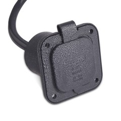 15A 125V AC Port Plug 14AWG Flanged Power Inlet Plug 18″ Extension Cord Boat RV
