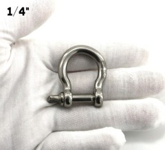 6 Pack 1/4″ Stainless Steel D-Ring Shackle Heavy Duty Screw Pin Anchor Shackle