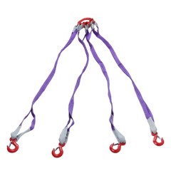 Four Leg Bridle Web Sling 5ft 6600lbs Lifting Slings with G80 Grab Hooks
