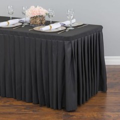 4/ 6/ 8 ft. Fitted Poly Table Skirt for Banquet Table Wedding Event Catering