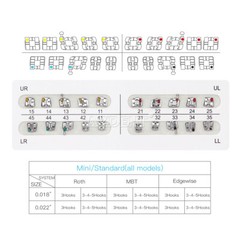 AZDENT Dental Orthodontic Bracket Braces Mini Roth Standard Edgewise MBT 022/018