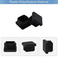 1 1×1 Square Tube End Cap Plastic Plugs 12 Pack 1 Inch Tubing Caps Fence Post