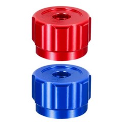 Knob Handles Round Wheel Handle Replacement Manifold Gauges Knob Red + Blue
