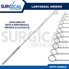 Laryngeal Mirror with Handle #000, #00, #0, #1, #2, #3, #4, #5, #6, #7, #8