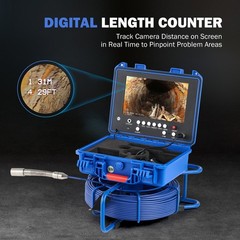 9 In Self-Leveling Sewer Camera 50m/164ft Pipe Inspection Camera w 512Hz Locator