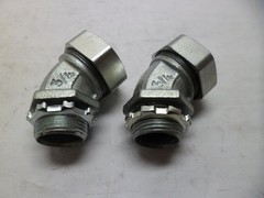 RACO 3/4″ FLEXIBLE CONDUIT CONNECTOR 45 degree ELBOW N.O.S. LOT OF 2 FREE SHIP