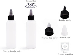 20 Pack 4Oz Boston Squeeze Bottles, Clear Plastic Dispensing Bottles with Twist