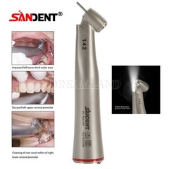Dental 45° Angle inner Channel contra angle fiber optic LED 1:4.2 handpiece USA
