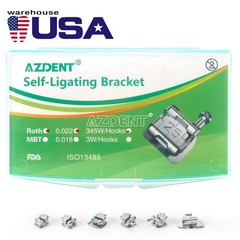 AZDENT Dental Orthodontic Self-Ligating Brackets Mini Roth.022 Metal Brace