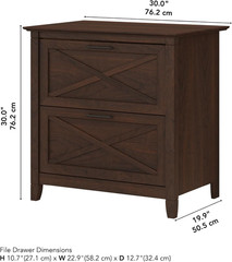 Key West 2 Drawer Lateral File Cabinet in Bing Cherry, Document Storage for Home