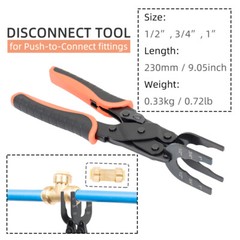 3 IN 1 Disconnect Tong Tool for Push to Connect Fittings PEX Brass Removal Tool