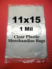 100 Clear Merchandise Bags 11”x 15” Plastic 1 Mil Apparel Bags 11×15
