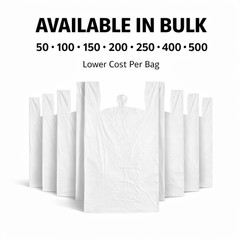 Jumbo T-Shirt Bags 20x10x36 0.71 Mil Heavy Duty Plastic Grocery Carry Out Bags