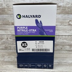 1 Box Halyard Purple Nitrile-XTRA STERILE Exam Gloves Size: XSmall Exp: 9/24