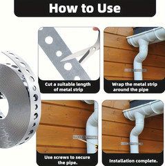1pc Galvanized Steel Perforated Metal Tape Multi-Slot Pipe Support – NEW