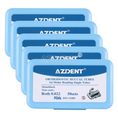 50Sets Dental Ortho 1st /2nd Molar Buccal Tube Bondable Non-Conv Roth .022 U1L1