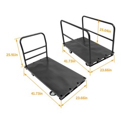 2200 lb 2- in-1 Drywall Sheet Cart, Lumber Platform Truck Dolly Cart W/4 Casters