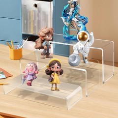 3 PC Large Clear Acrylic Riser Set Acrylic Display Risers Shelf Showcase Fixture
