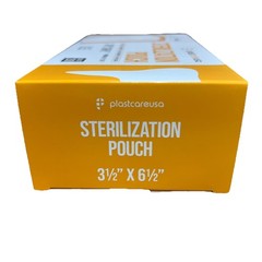 5 Boxes of 200 Plastcare USA 3.5″ x 6.5” Self Seal Sterilization Pouches (1000)