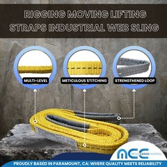1 Pack 1″ x 9ft 2 Ply Polyester Flat Eye Lifting Sling Strap Web Sling 3100 lbs