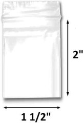 1000 Pack 1.5×2 Inch Clear Reclosable Plastic Poly Zip Lock Bags Jewelry 2Mil