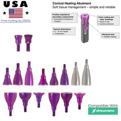 5Pcs Dental NC/RC Healing Abutment Closure Cap B0ne Level Ti Fits ITI Straumann