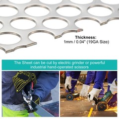 19.7″x19.7″ 304 Stainless Steel Perforated Sheet 0.39″ Hole Mesh Plate