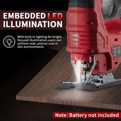 CISIVIS Jigsaw for Milwaukee 18V Battery, Cordless Jig Saw Tool, Brushless Motor