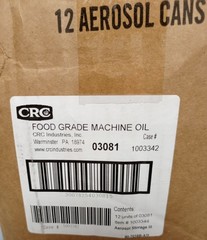 Box Of 12 CRC Food Grade Machine Oil 03081 11 Oz Each