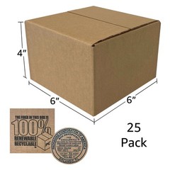 UOFFICE Corrugated Boxes 6 x 6 x 4″ Bundle of 25 Wholesale Boxes
